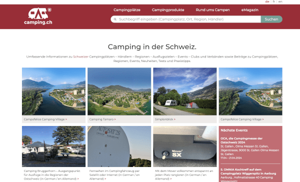 Camping Schweiz – Portal schweizer Campingplätze