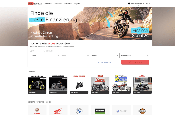 MotoScout24 – Motorräder kaufen und verkaufen Schweiz